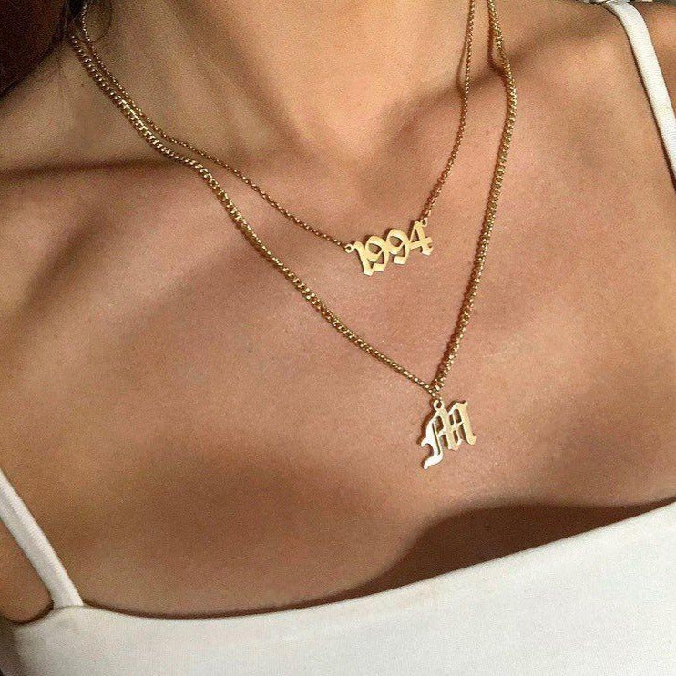 Old English Initial Necklace - Darlings Jewelry | Express Yourself Through Bling!