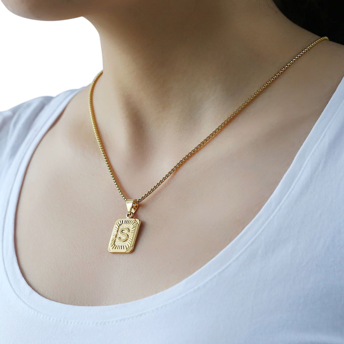 Boxy Letter Pendant Necklace - Darlings Jewelry | Express Yourself Through Bling!