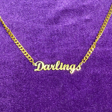 Classic Nameplate Necklace with Curb Chain - Darlings Jewelry | Express Yourself Through Bling!