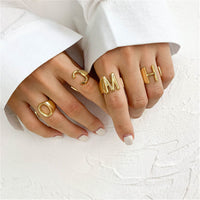 Open Spiral Letter Ring - Darlings Jewelry | Express Yourself Through Bling!