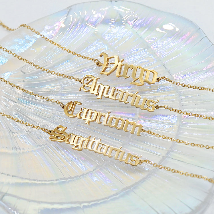 Old English Star Sign Necklace - Darlings Jewelry | Express Yourself Through Bling!