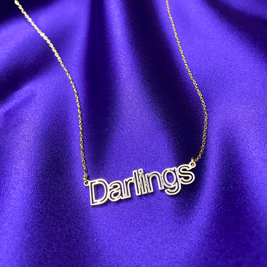 80s Retro Nameplate Necklace - Darlings Jewelry | Express Yourself Through Bling!
