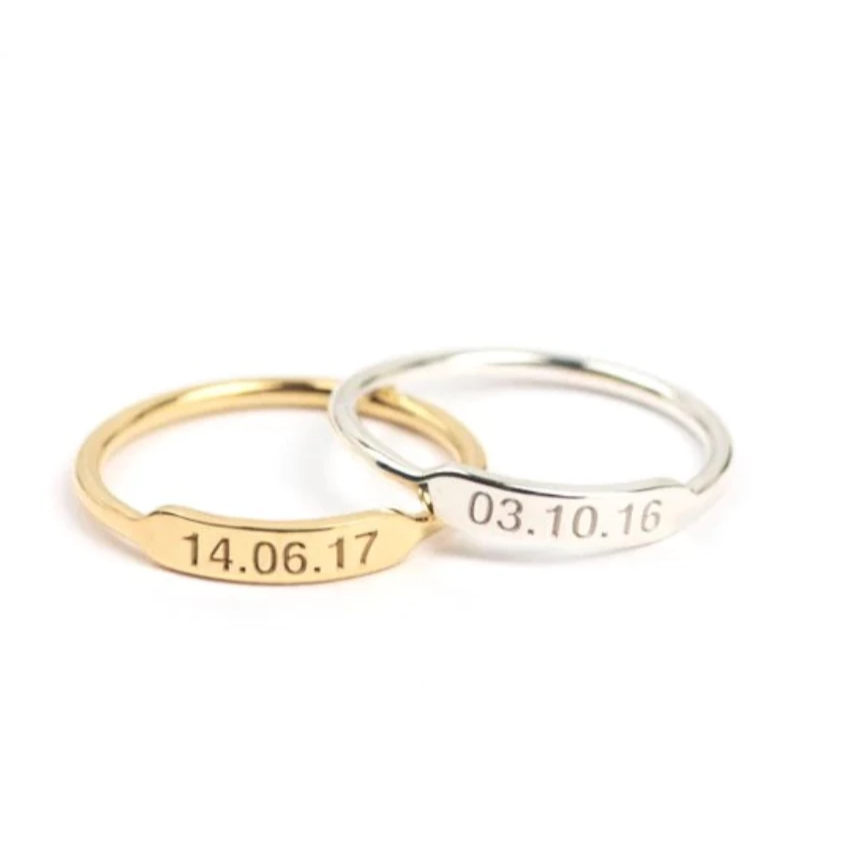 Engraved Stackable Ring - Darlings Jewelry | Express Yourself Through Bling!