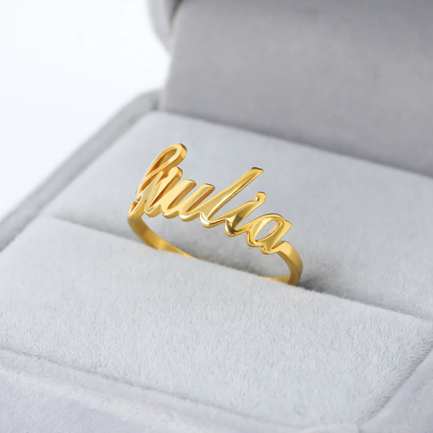 Classic Nameplate Ring - Darlings Jewelry | Express Yourself Through Bling!