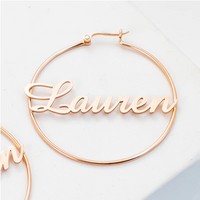 Classic Nameplate Hoops - Darlings Jewelry | Express Yourself Through Bling!