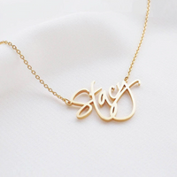 Angel Script Nameplate Necklace - Darlings Jewelry