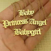 Old English Angel Necklace - Darlings Jewelry | Express Yourself Through Bling!