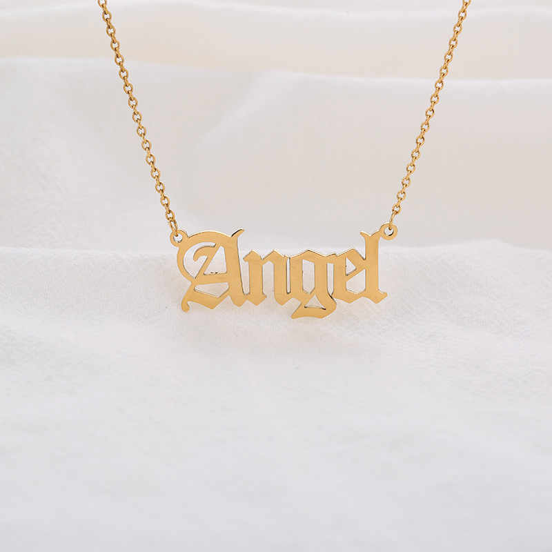 Old English Angel Necklace - Darlings Jewelry | Express Yourself Through Bling!