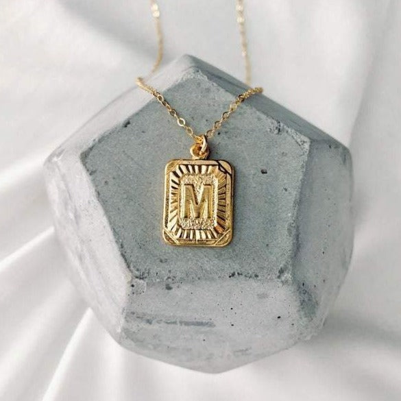 Boxy Letter Pendant Necklace - Darlings Jewelry | Express Yourself Through Bling!