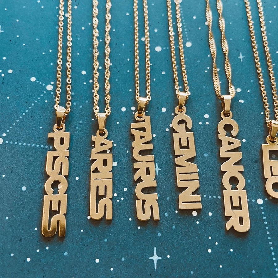 Vertical Star Sign Necklace - Darlings Jewelry | Express Yourself Through Bling!