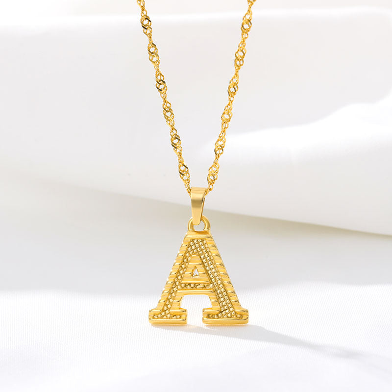 Pressed Gold Letter Necklace - Darlings Jewelry | Express Yourself Through Bling!